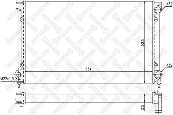 Handler.Part Radiator, engine cooling Stellox 1025001SX 1