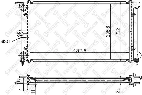 Handler.Part Radiator, engine cooling Stellox 1025002SX 1