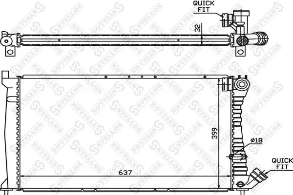 Handler.Part Radiator, engine cooling Stellox 1025025SX 1