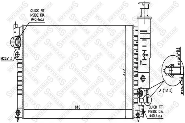 Handler.Part Radiator, engine cooling Stellox 1025036SX 1