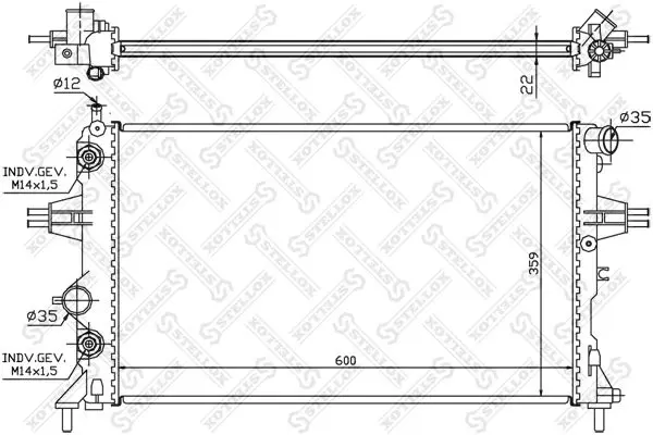 Handler.Part Radiator, engine cooling Stellox 1025062SX 1