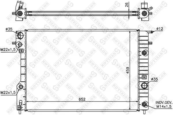 Handler.Part Radiator, engine cooling Stellox 1025065SX 1