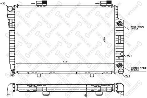 Handler.Part Radiator, engine cooling Stellox 1025095SX 1