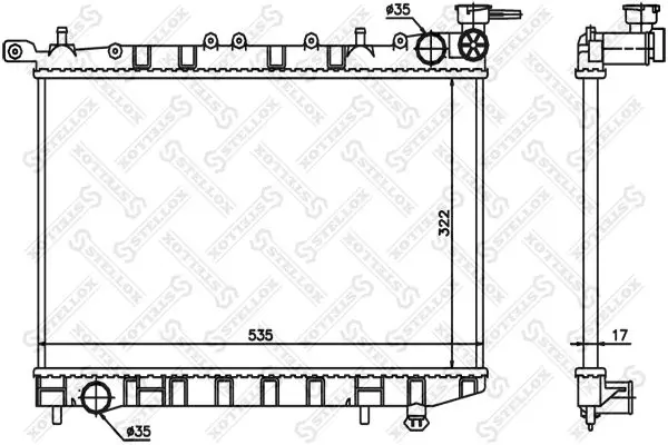 Handler.Part Radiator, engine cooling Stellox 1025097SX 1