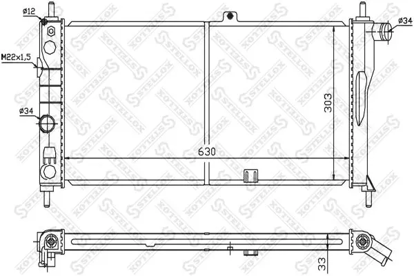 Handler.Part Radiator, engine cooling Stellox 1025101SX 1