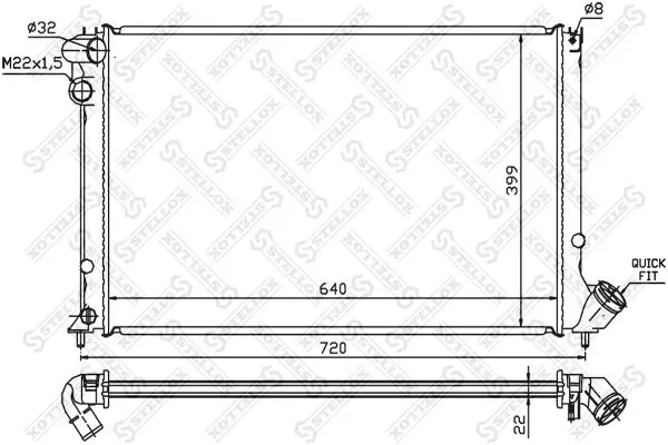 Handler.Part Radiator, engine cooling Stellox 1025105SX 1