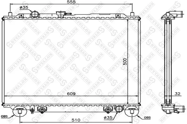 Handler.Part Radiator, engine cooling Stellox 1025118SX 1