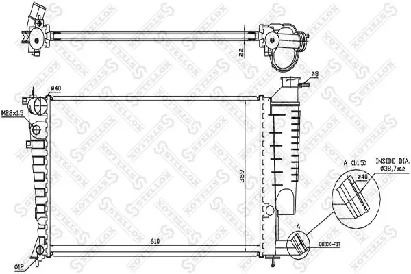 Handler.Part Radiator, engine cooling Stellox 1025119SX 1