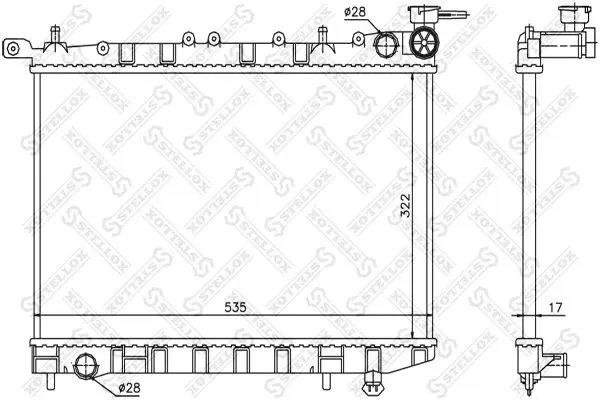 Handler.Part Radiator, engine cooling Stellox 1025121SX 1