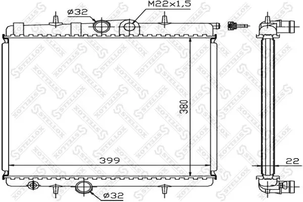 Handler.Part Radiator, engine cooling Stellox 1025122SX 1