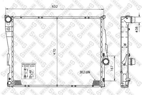 Handler.Part Radiator, engine cooling Stellox 1025128SX 1