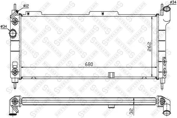 Handler.Part Radiator, engine cooling Stellox 1025136SX 1