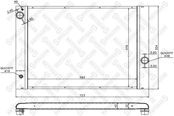 Handler.Part Radiator, engine cooling Stellox 1025155SX 1