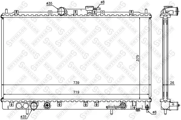 Handler.Part Radiator, engine cooling Stellox 1025179SX 1