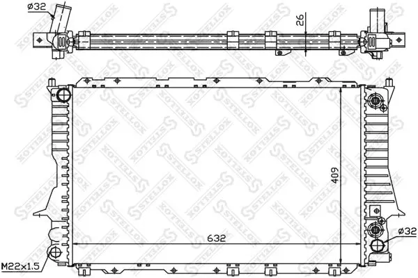 Handler.Part Radiator, engine cooling Stellox 1025181SX 1