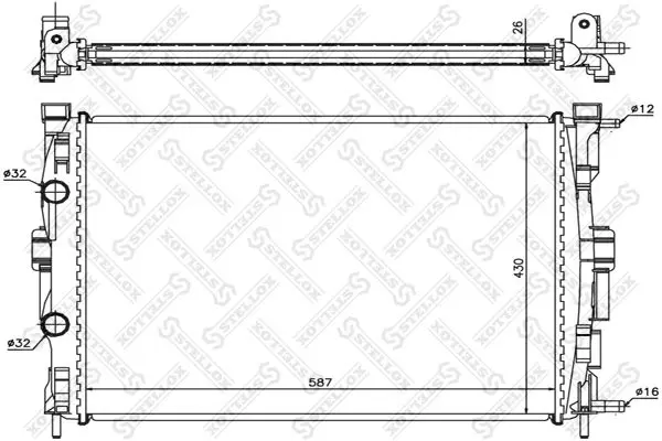 Handler.Part Radiator, engine cooling Stellox 1025183SX 1