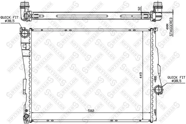 Handler.Part Radiator, engine cooling Stellox 1025195SX 1