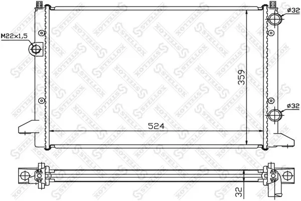 Handler.Part Radiator, engine cooling Stellox 1025198SX 1