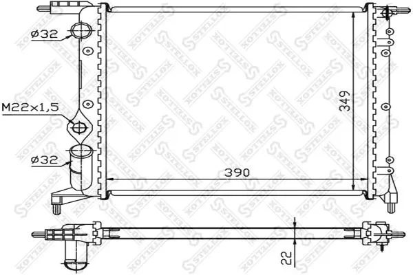 Handler.Part Radiator, engine cooling Stellox 1025236SX 1