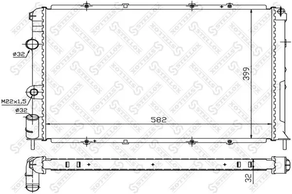 Handler.Part Radiator, engine cooling Stellox 1025237SX 1