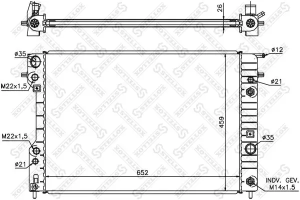 Handler.Part Radiator, engine cooling Stellox 1025247SX 1