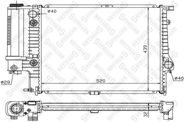 Handler.Part Radiator, engine cooling Stellox 1025250SX 1