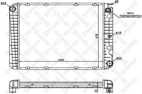 Handler.Part Radiator, engine cooling Stellox 1025253SX 1