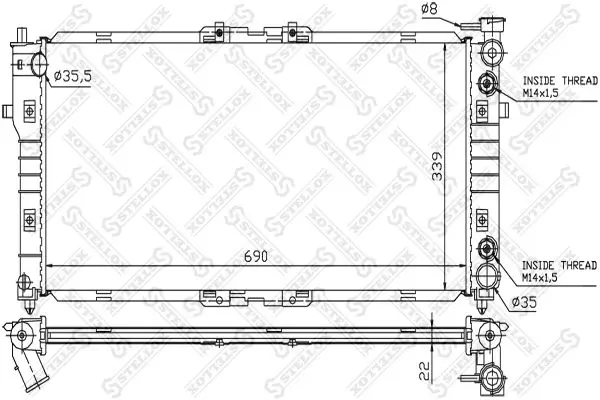 Handler.Part Radiator, engine cooling Stellox 1025254SX 1