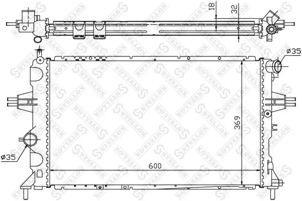 Handler.Part Radiator, engine cooling Stellox 1025268SX 1