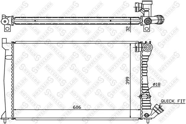 Handler.Part Radiator, engine cooling Stellox 1025276SX 1