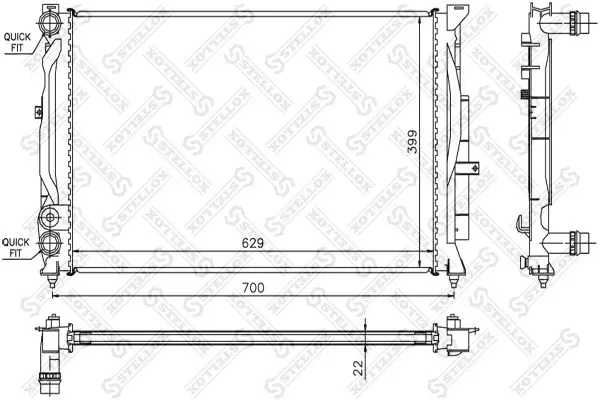 Handler.Part Radiator, engine cooling Stellox 1025288SX 1