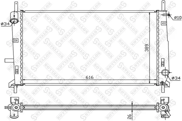 Handler.Part Radiator, engine cooling Stellox 1025291SX 1