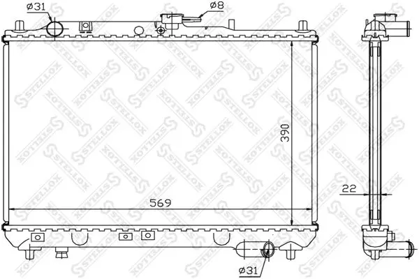 Handler.Part Radiator, engine cooling Stellox 1025292SX 1