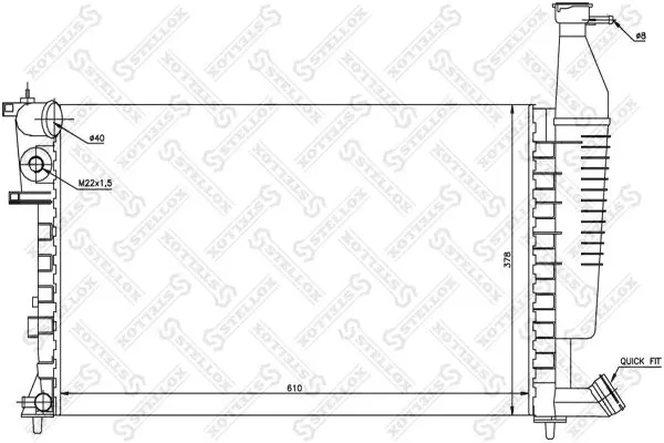 Handler.Part Radiator, engine cooling Stellox 1025297SX 1