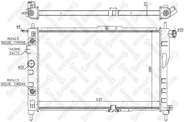 Handler.Part Radiator, engine cooling Stellox 1025325SX 1