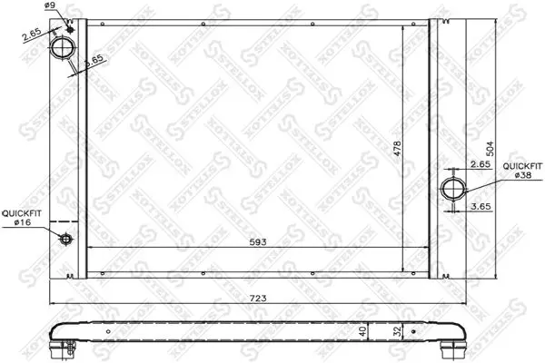 Handler.Part Radiator, engine cooling Stellox 1025336SX 1