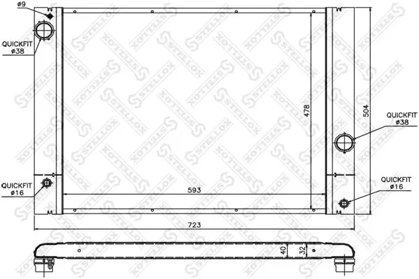 Handler.Part Radiator, engine cooling Stellox 1025337SX 1