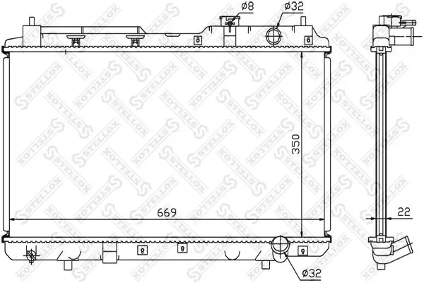 Handler.Part Radiator, engine cooling Stellox 1025343SX 1