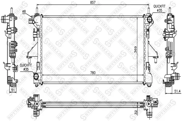 Handler.Part Radiator, engine cooling Stellox 1025355SX 1