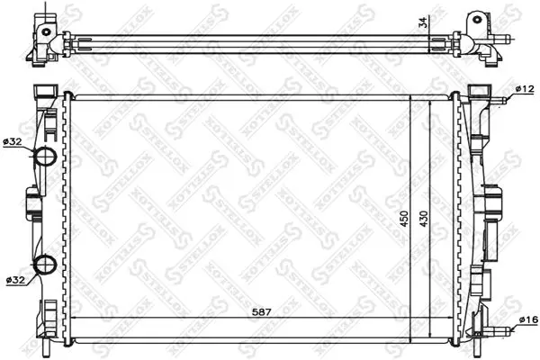 Handler.Part Radiator, engine cooling Stellox 1025358SX 1