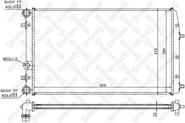 Handler.Part Radiator, engine cooling Stellox 1025359SX 1