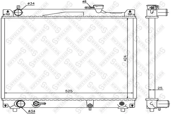 Handler.Part Radiator, engine cooling Stellox 1025360SX 1