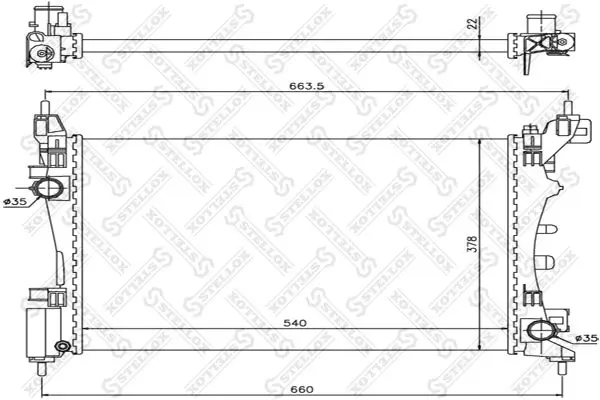 Handler.Part Radiator, engine cooling Stellox 1025366SX 1