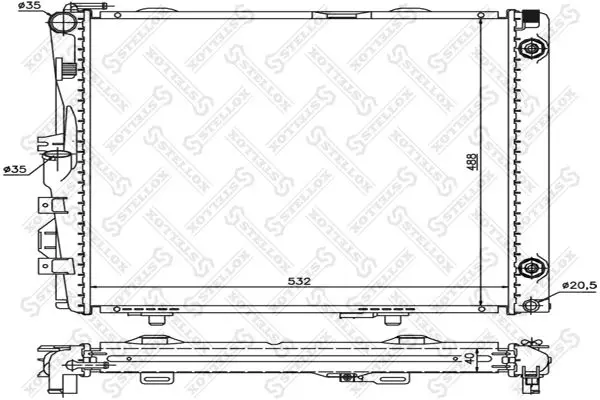 Handler.Part Radiator, engine cooling Stellox 1025368SX 1