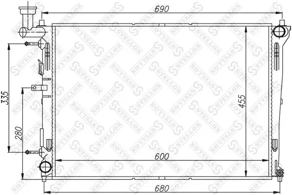 Handler.Part Radiator, engine cooling Stellox 1025385SX 1