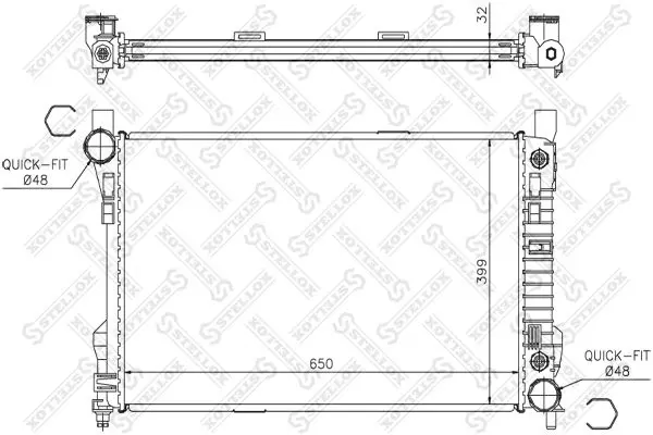 Handler.Part Radiator, engine cooling Stellox 1025386SX 1