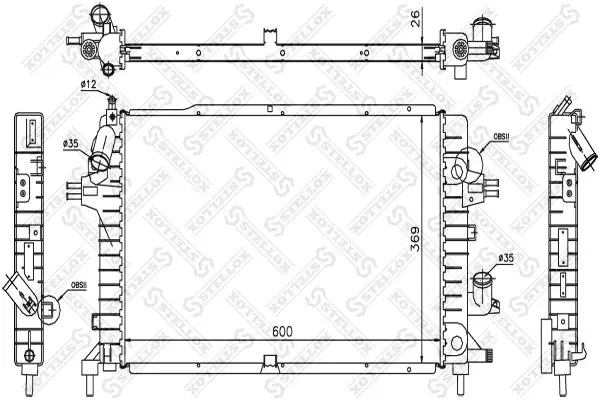 Handler.Part Radiator, engine cooling Stellox 1025388SX 1