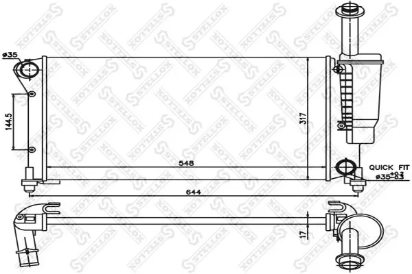 Handler.Part Radiator, engine cooling Stellox 1025406SX 1