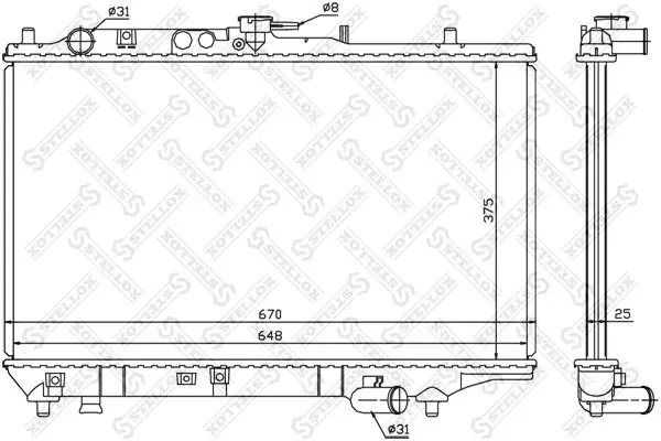 Handler.Part Radiator, engine cooling Stellox 1025430SX 1