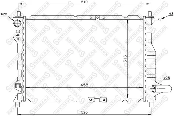 Handler.Part Radiator, engine cooling Stellox 1025435SX 1